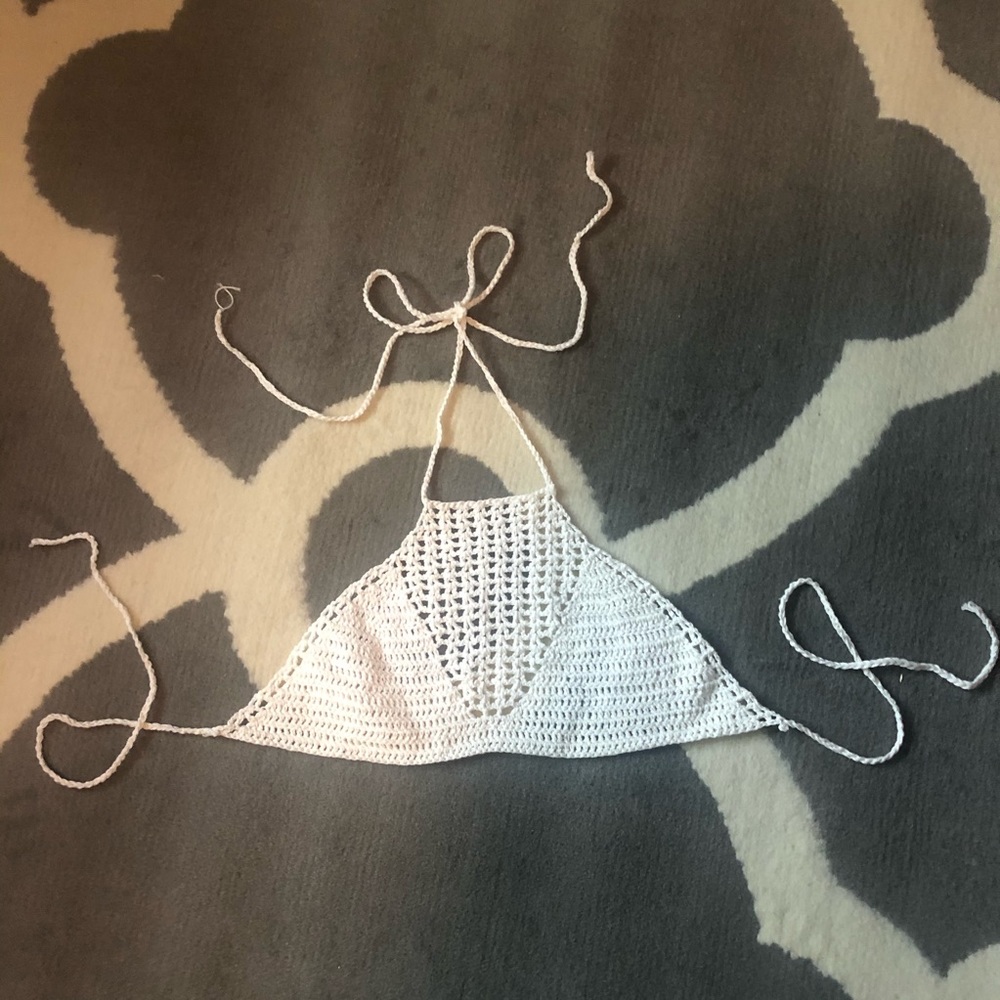 Crochet white bralette